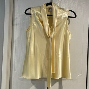 Sleeveless V-Neck Tie Front Blouse